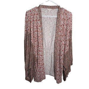 Sim & Sam Sweater Women's S/M Open Floral Boho Casual Summer Artsy Top